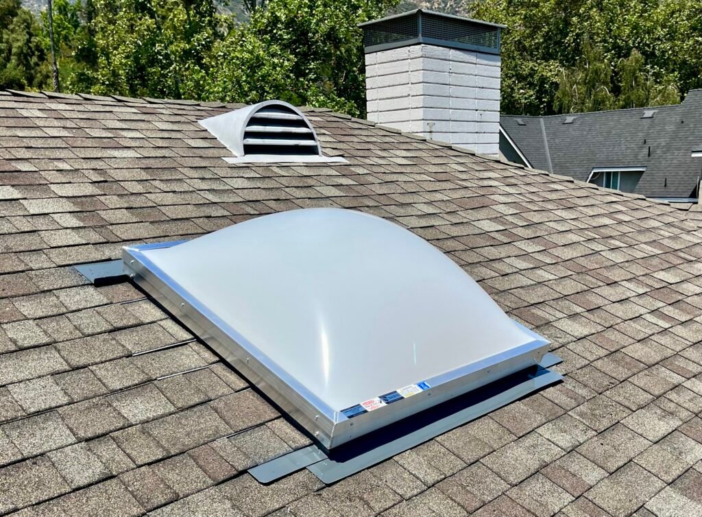 White dome skylight installation in Altadena — Hollywood Skylights