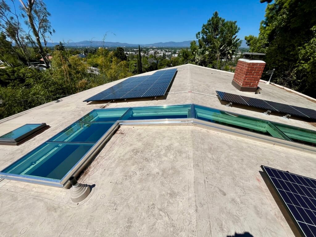 Custom glass Ridgelite skylight installed in Sherman Oaks — Hollywood Skylights