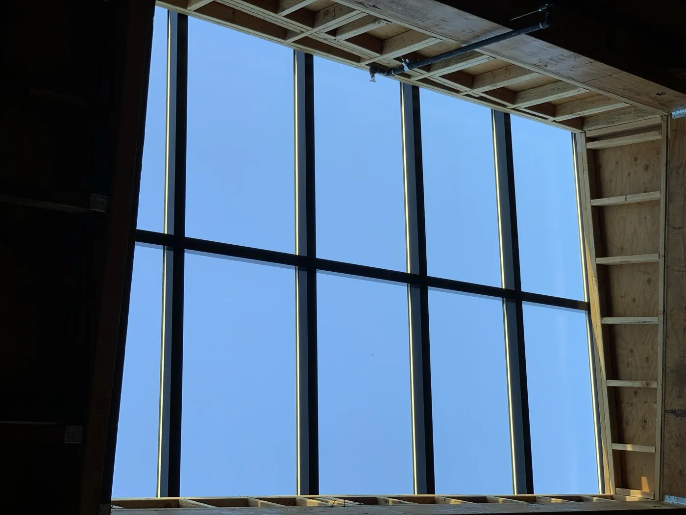 Flat custom glass skylight with crossbars, Los Angeles